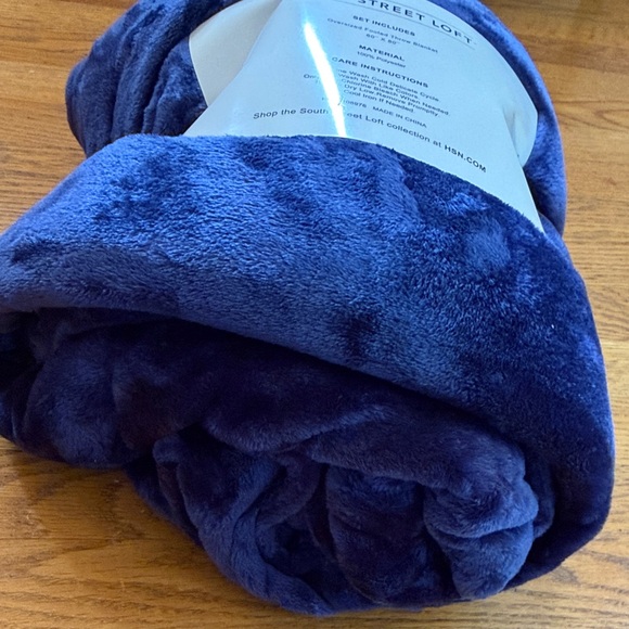 South Street Loft Blue Fleece Blanket 60x80 HSN collection NEW - Picture 6 of 7